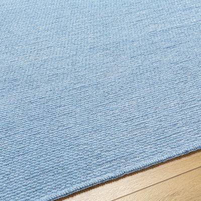 Isako Blue Solid Washable Area Rug