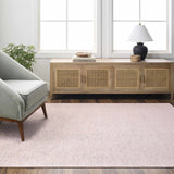 Isako Dusty Pink Solid Washable Area Rug - Clearance