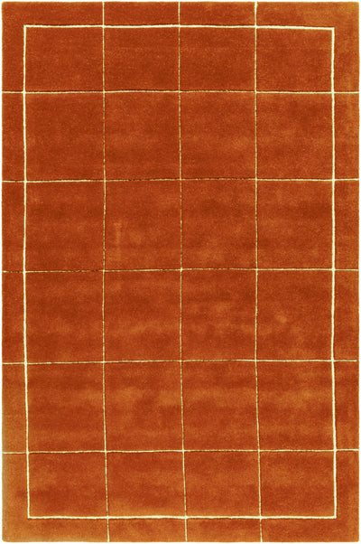 Siarl Burnt Orange Checkered Area Rug
