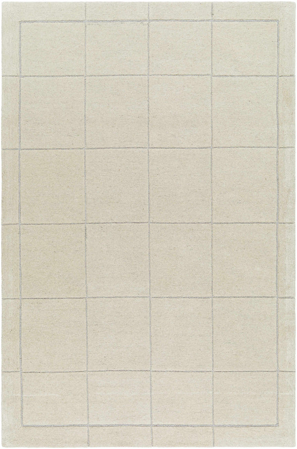 Siarl Cream Checkered Area Rug