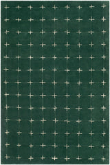 Sanvi Green Tufted Hand Tufted Wool Area Rug