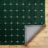 Sanvi Green Tufted Hand Tufted Wool Area Rug