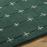 Sanvi Green Tufted Hand Tufted Wool Area Rug