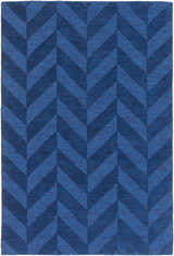 Navy Searsmont Area Rug with a bold chevron pattern. Modern design rug in two shades of blue. Clearance item. Design-Rectangle-576