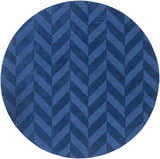 Round navy Searsmont Area Rug featuring a modern chevron pattern. Perfect for any room. Clearance item. Design-Round-79