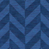 Close-up of the navy Searsmont Area Rug featuring a geometric chevron pattern. Clearance item. Swatch