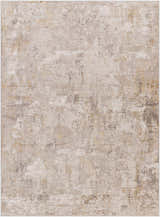 Close-up of the Rama Cream Area Rug, a contemporary rug with beachhouse, gray, and nutmeg colors. Design-Rectangle-537