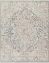 Detailed texture of the Charo Light Gray Area Rug, featuring a traditional pattern in gray, brown, and nutmeg hues. Design-Rectangle-71010
