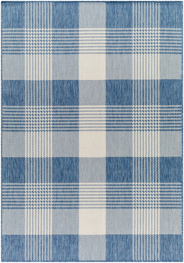 Aubin Blue Plaid Area Rug