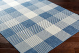 Aubin Blue Plaid Area Rug - Clearance