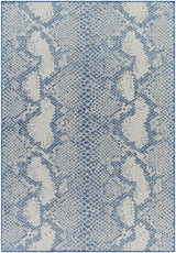 Estee Blue Snake-Patterned Area Rug - Clearance
