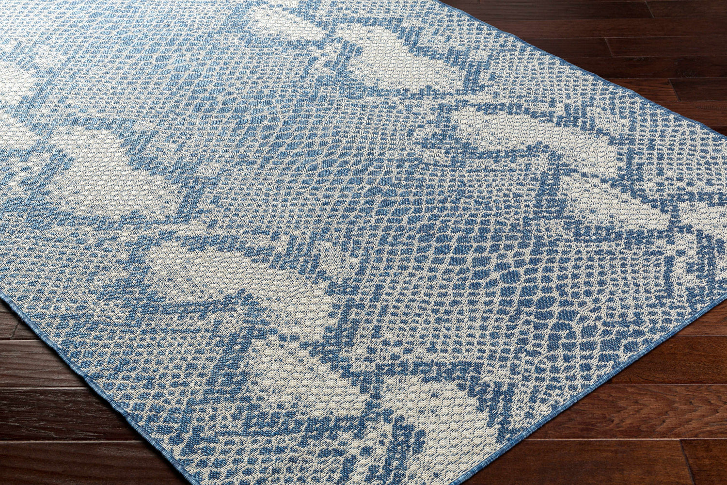 Estee Blue Snake-Patterned Area Rug - Clearance