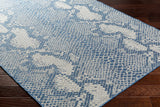 Estee Blue Snake-Patterned Area Rug - Clearance