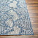 Estee Blue Snake-Patterned Area Rug - Clearance