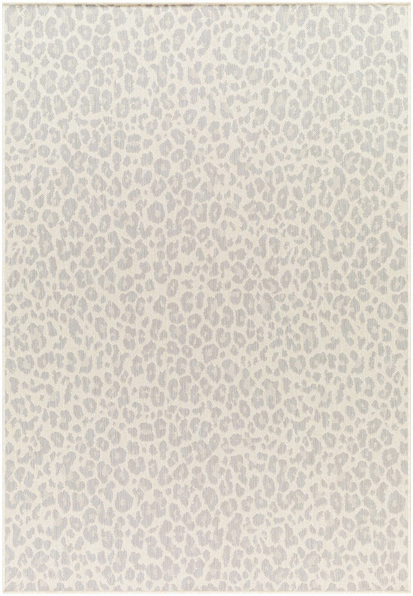 Garbo Cream Leopard Print Area Rug