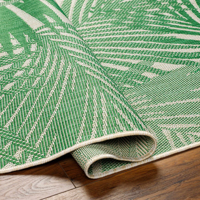 Jaala Green Palm Tropical Area Rug