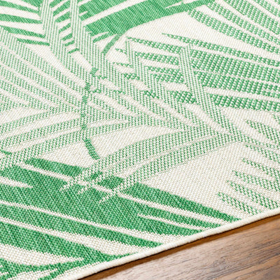 Jaala Green Palm Tropical Area Rug