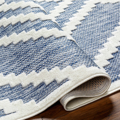 Amala Blue Outdoor Rug Washable