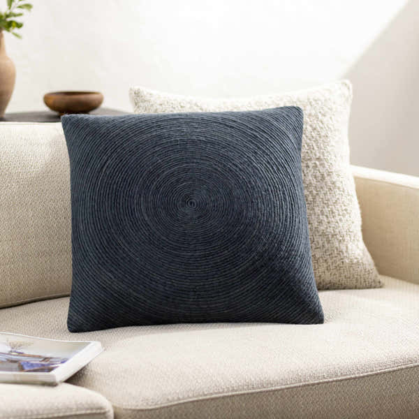 Leora Midnight Blue Throw Pillow