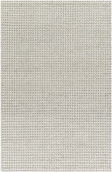 Close-up of the Lenci Bone Area Rug. Hand-woven rug with a beige and bone braided pattern. Wool and cotton rug texture. Design-Rectangle-576