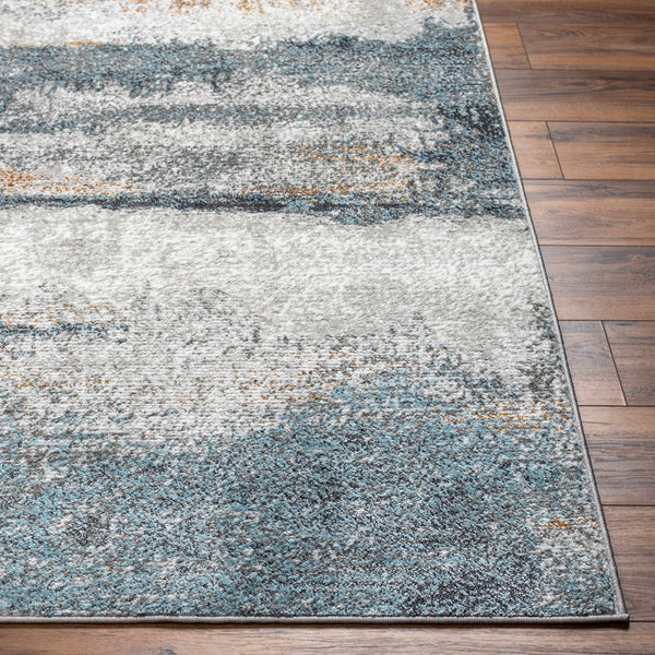 Adam Gray Blue Abstract Area Rug