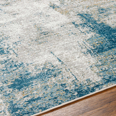 Duval Blue Abstract Area Rug