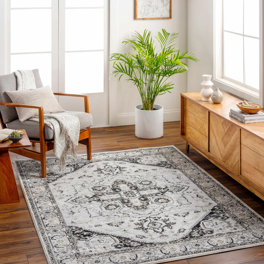 Gauri Gray Medallion Area Rug - Clearance