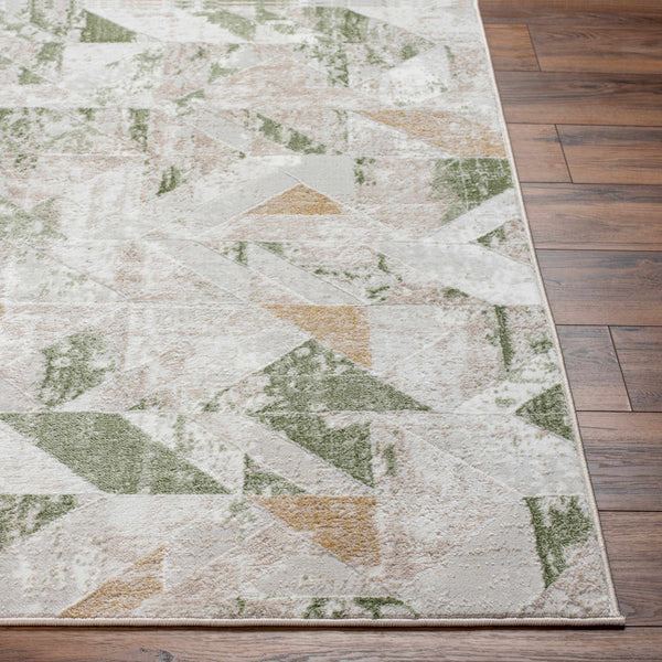 Gonca Green Geometric Area Rug