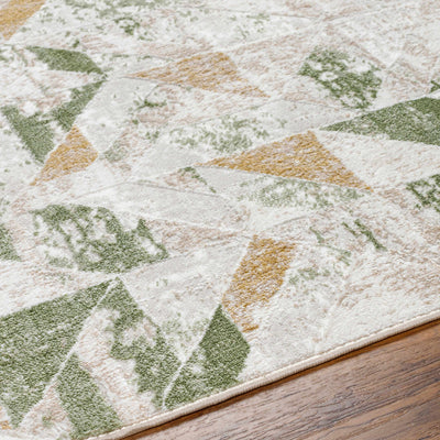 Gonca Green Geometric Area Rug