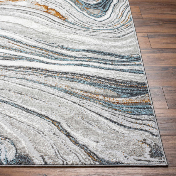 Gregg Gray & Blue Marble Area Rug