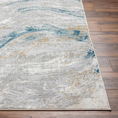 Tess Silver Blue Marble Area Rug