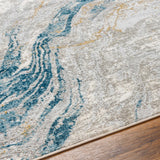 Tess Silver Blue Marble Area Rug