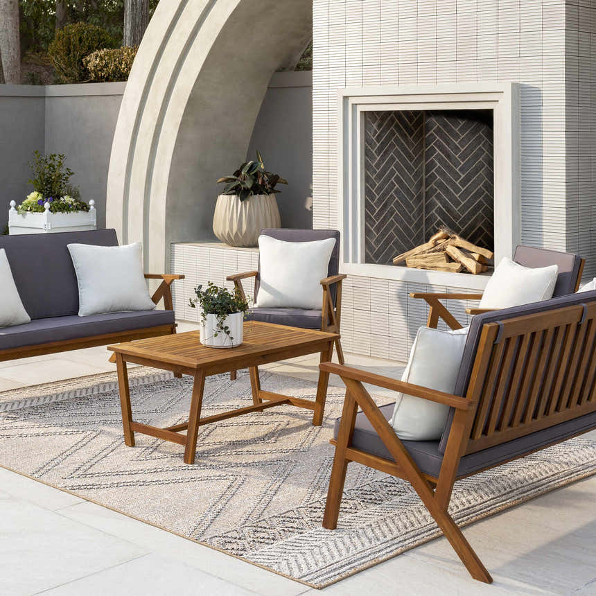 Bridgton White Solid Square Accent Outdoor Pillow - Clearance