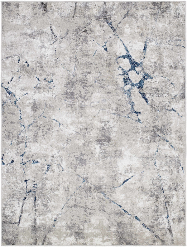 Kynan Gray & Blue Marble Area Rug - Clearance