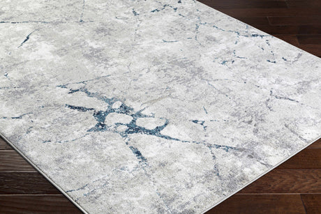 Kynan Gray & Blue Marble Area Rug - Clearance