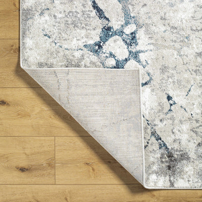 Kynan Gray & Blue Marble Area Rug - Clearance