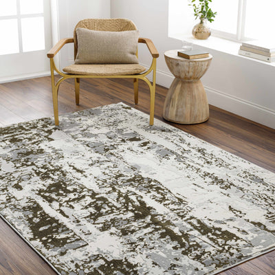 Junko Gray & Green Marble Area Rug