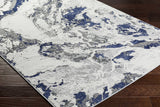 Kaleo Gray & Blue Marble Area Rug - Clearance