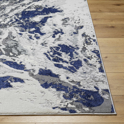 Kaleo Gray & Blue Marble Area Rug