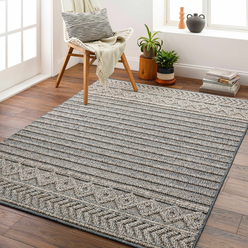 Beige Blue Dekel Area Rug - Clearance