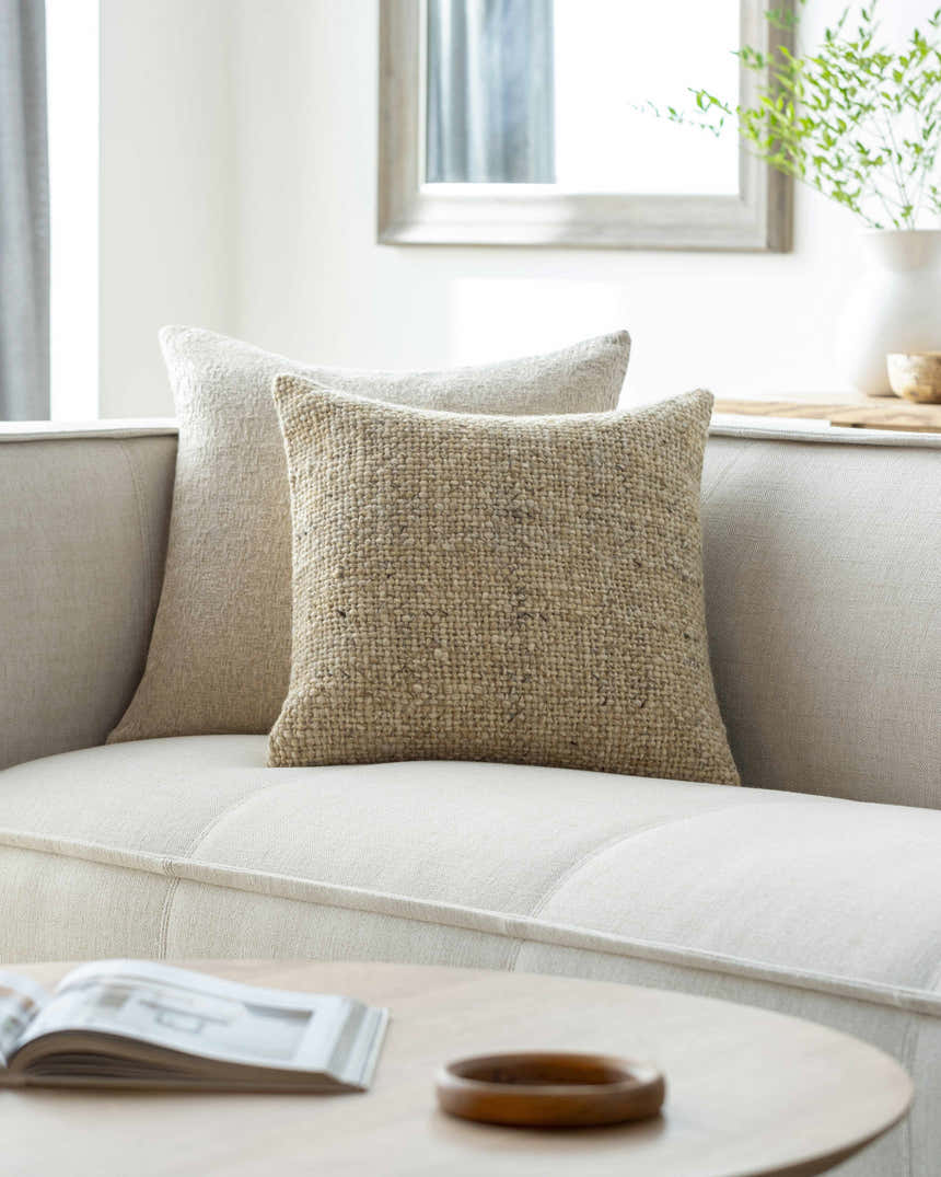 Shana Beige Throw Pillow - Clearance