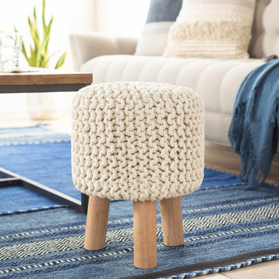 Southbank Ivory Knit Stool