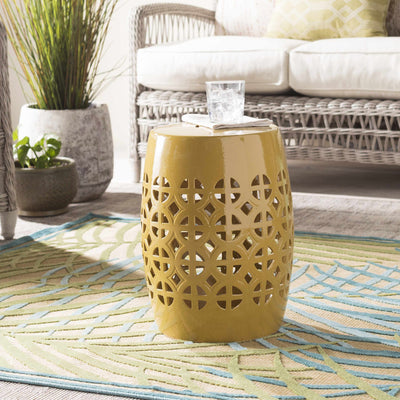 Yellow Ceramic Side Table