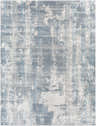 Close-up of the Stokenchurch Area Carpet, featuring a contemporary blue and gray abstract pattern. Design-Rectangle-710102