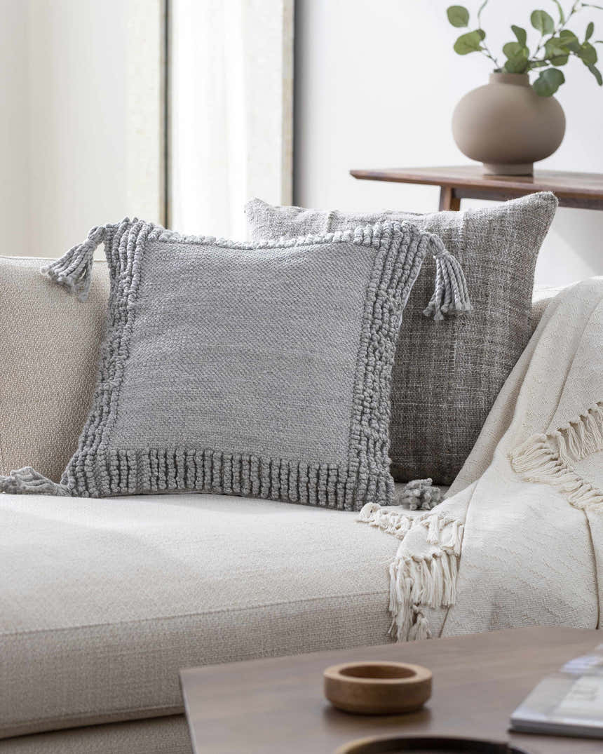 Souma Light Gray Throw Pillow
