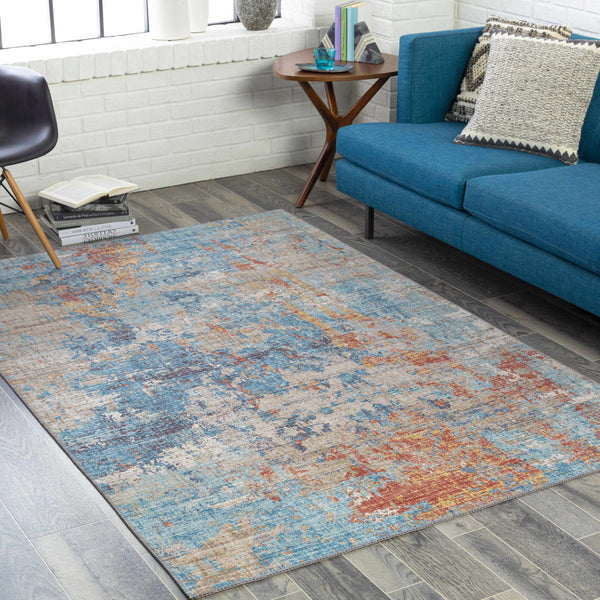 Stalling Rust&Blue Contemporary Rug