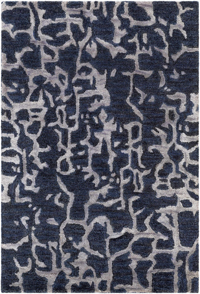 Story Dark Blue Wool Rug