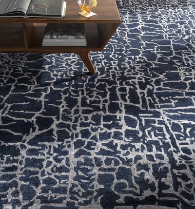 Story Dark Blue Wool Rug