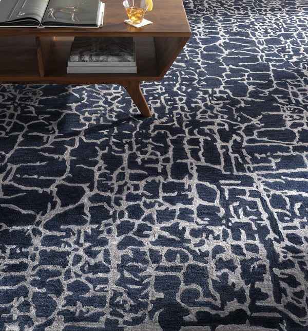 Story Dark Blue Wool Rug