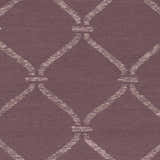 Close-up of the Stroudsburg Area Carpet. Light gray rope design on a mauve wool rug. Hand woven texture. Swatch